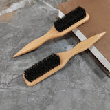 Boar Bristle Slick Back Hair Brush for Sleek Ponytail Bun & Smoothing Baby Hairs, Flyaways, Edge Control - Backcombing & Teasing