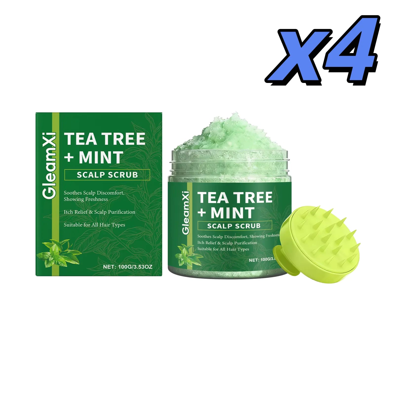 Tea Tree Scalp Scrub Anti-Dandruff Oil Control Refreshing Fluffy Anti-Breakage Soothing Nourishing Hair Deep Cleansing Shampoo