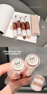 SHAQINUO 2 in 1 Dual Head Highlighter for Face & Body Contour and Highlighter Stick for Face and Body