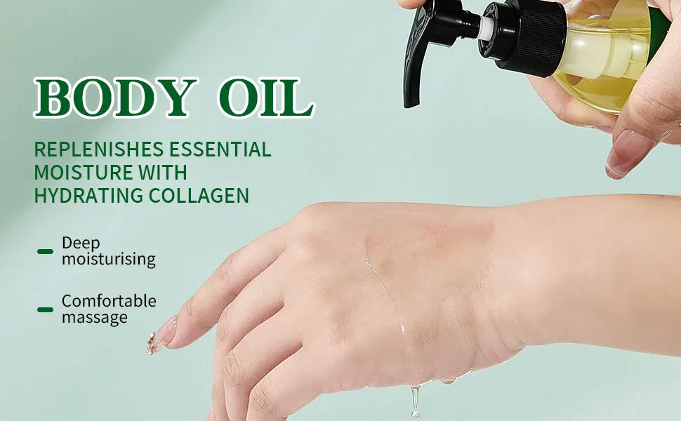 Collagen Lifting Body Oil, Hydrating & Firming Dry Oil, Lightweight Fast-Absorbing, after Shower Moisturizing Oil for Women Men