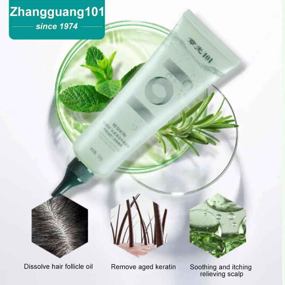 Zhangguang 101 Scalp Cleansing Gel Shampoo, Deep Hair Follicle Cleansing Liquid, Exfoliating, Oil Control, and Itching Relief Mi