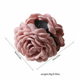 16 Colors Sweat Medium Size Cotton Fabric Rose Flower Hair Claw Clips for Women Korean Ctach Shark Clamp Hair Accessories 2024