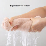 Solid Color Hair Towel Textured Dry Hair Cap 9.8' X 25.5' Absorbent Hair Towel Wrap for Button-Down Women
