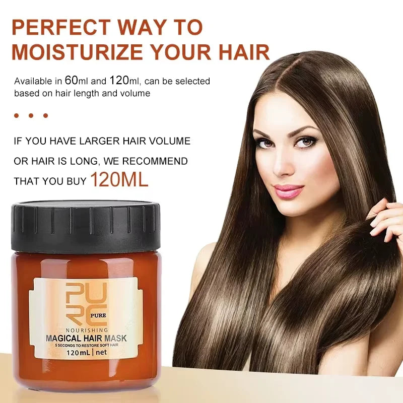 PURC No Steam Hair Mask Intensive Repair Dry Damaged Hair Smooth Silky Anti-Breakage Volumizing Hair Spa Treatment Conditioner