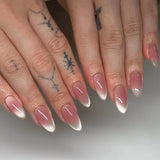 24Pcs Oval Short Pink Press on Nails Simple Ombre Spring False Nail for Sweet Sassy Cool Women&Girl Removable Wearable Nail Art