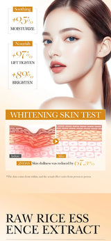 Rice Puree Skin Care Set Whitening Brighten Hydrating Moisturize Soothing Facial Cleanser+Toner+Essence+Lotion+Cream Skincare