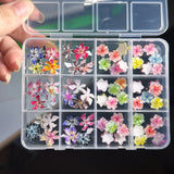 72Pcs 3D Crystal Jelly Soft Spotted Flower Nail Charms Transparent Leopard Lily Hibiscus Hawaiian Floral Nail Decor Nail Supplie