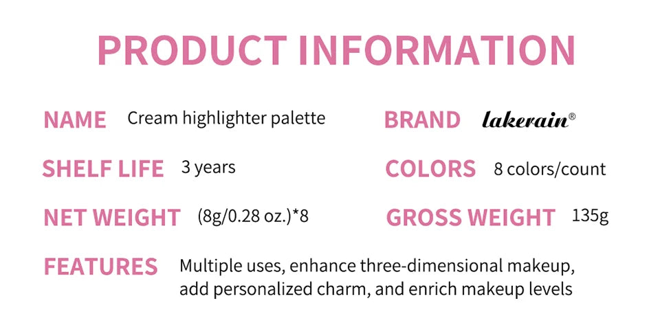 Eyebrow Cream Blush Curve Case Cream Cosmetics Highlighter Palette Matte Shimmer Finishes Shadow Tones Long-Lasting Cosmetics