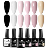 6pc Nail Gel Polish Set All-Season Ultra Pigmented Semi Permanent UV Painting Gel For Nails Salon DIY Manicure Varnish Design