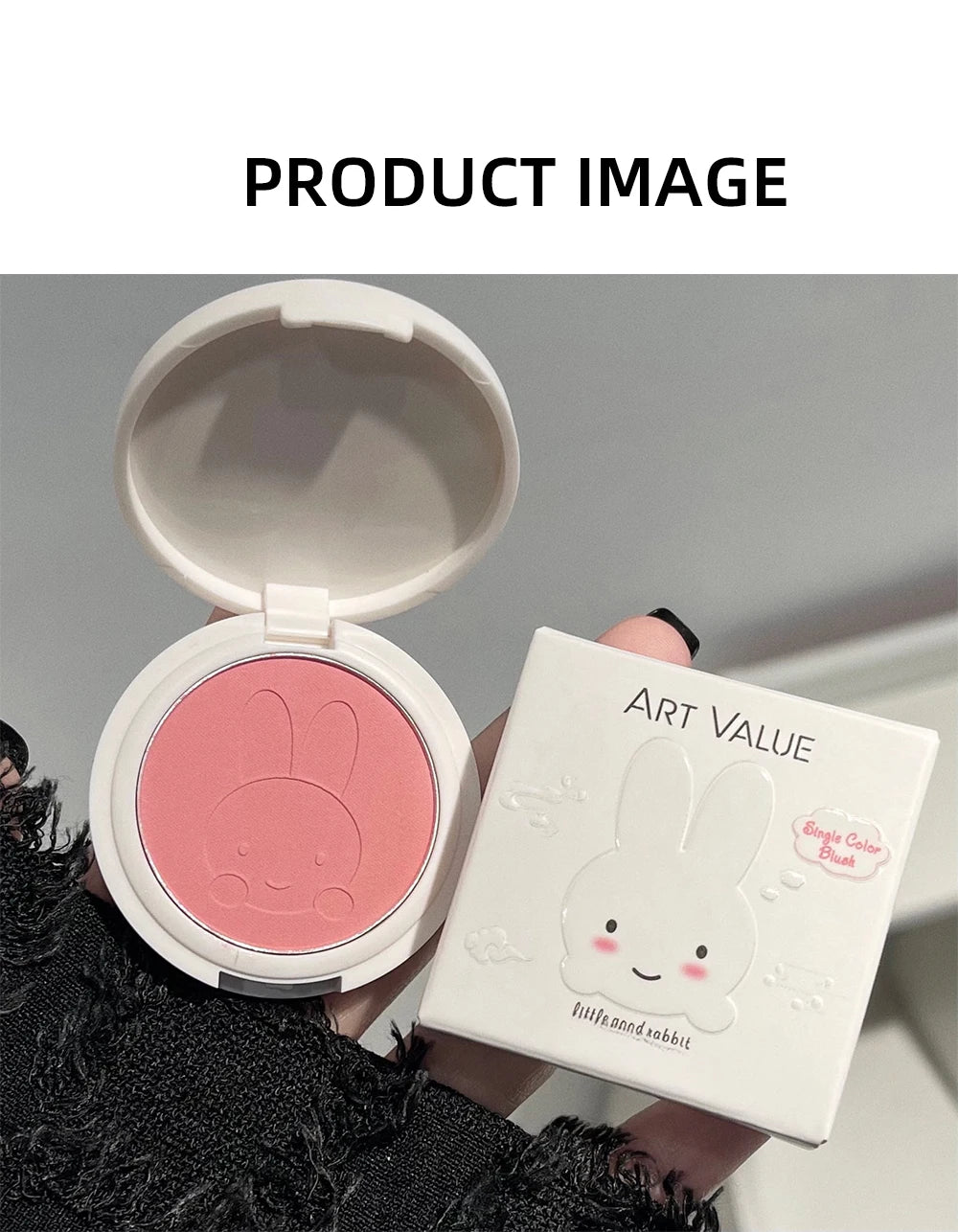 Monochrome Blush Palette Matte Peach Rouge Cute Bunny Rose Red Cheek Tint Blusher Powder Natural Face Contouring Shadow Makeup