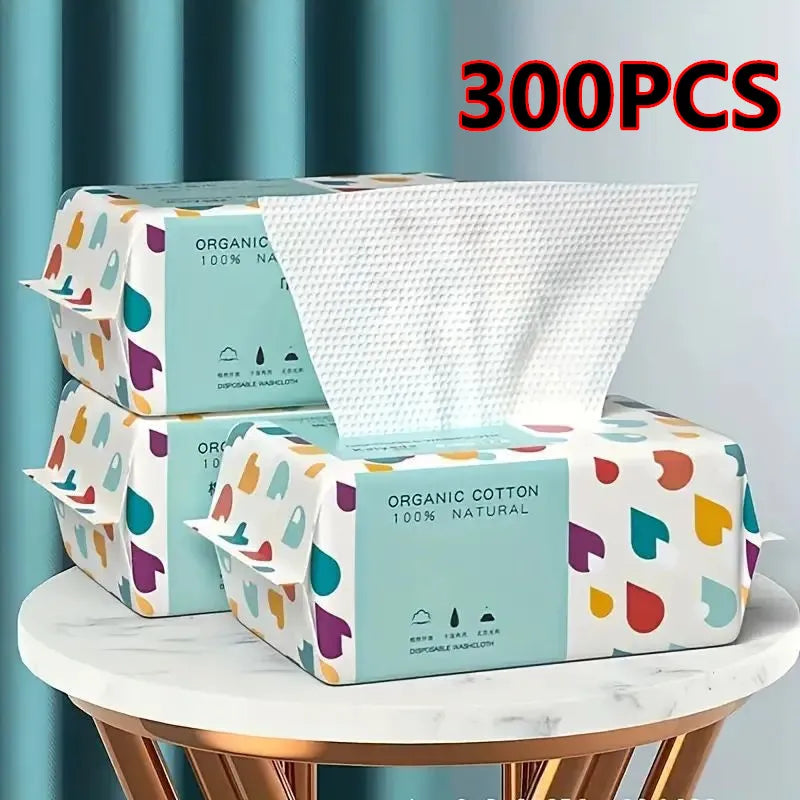 100/300PCS Disposable Thick 100% Cotton Face Towel Make Up Soft Removing Wipes Dry Cleanser Towelettes For Skin Care