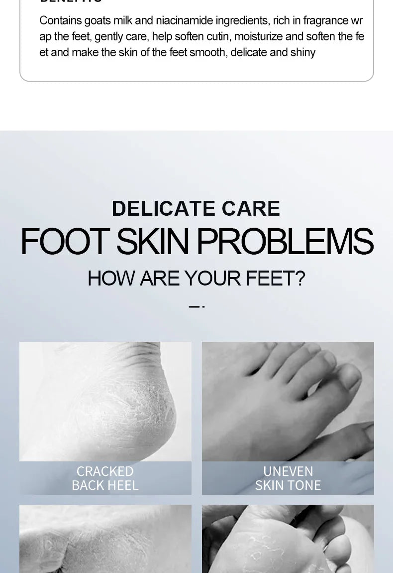 SADOER  Exfoliating Feet Mask Exfoliating Foot Peel Mask Socks Pedicure Peeling Dead Skin Remover Feet Mask Peel Moisturizing