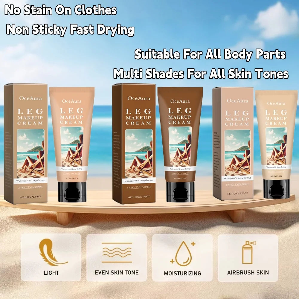 Instant Body Bronzer Foundation Makeup Cream Sun-Kissed Glow Bronzing Tint with Hyaluronic Acid Blurring Body Luminizer 100ml
