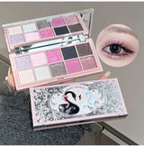 NICEKEY Pink Ballet Makeup Sets Include 4 Lip Mud,1 Blush,1 Pressed Powder,1 Eyes Palette,1 Contour Palette With Necklace Gift