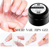 MSRUIOO 10ml Clear Solid Nail Tips Gel Long Lasting Bubble-free UV/LED Building Gel for Nails Home Salon Manicure DIY Design