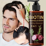 Biotin Shampoo 3-in-1, Moisturizing and Rich in Onion Extract Foam, Hydrates and Adds Shine for 72 Hours, Gently Massages and Cleanses for Hair That Is Fluffy and Smooth