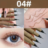 Waterproof liquid eyeliner 4 colors ultra fine tip long lasting Korean makeup easy for beginners black brown cold tea brown
