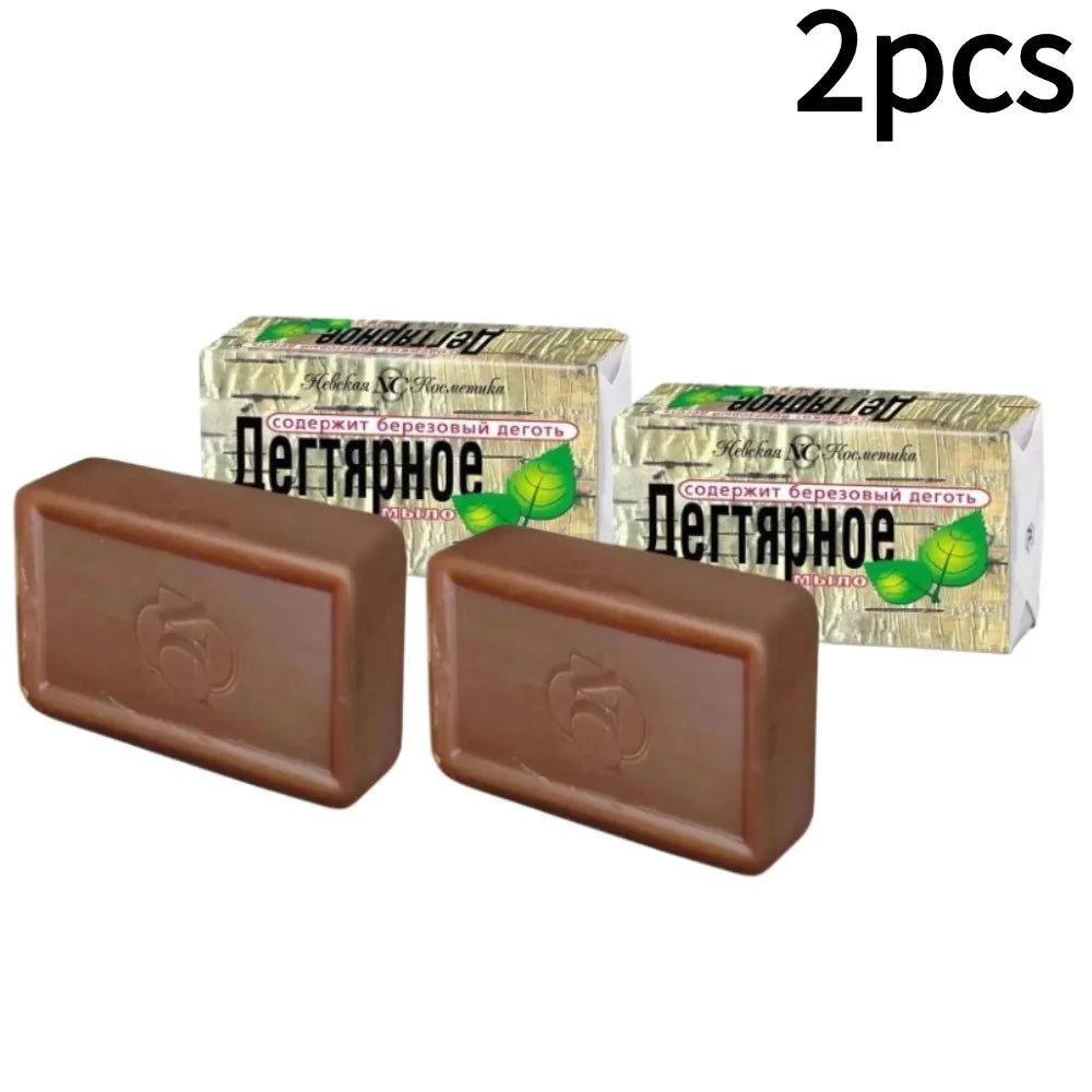 1/2/3/4/5pcs Russian NC Birch Tar Soap Purifying Face & Body Wash for Oily & Problem Skin, Deep Cleansing & Oil Control