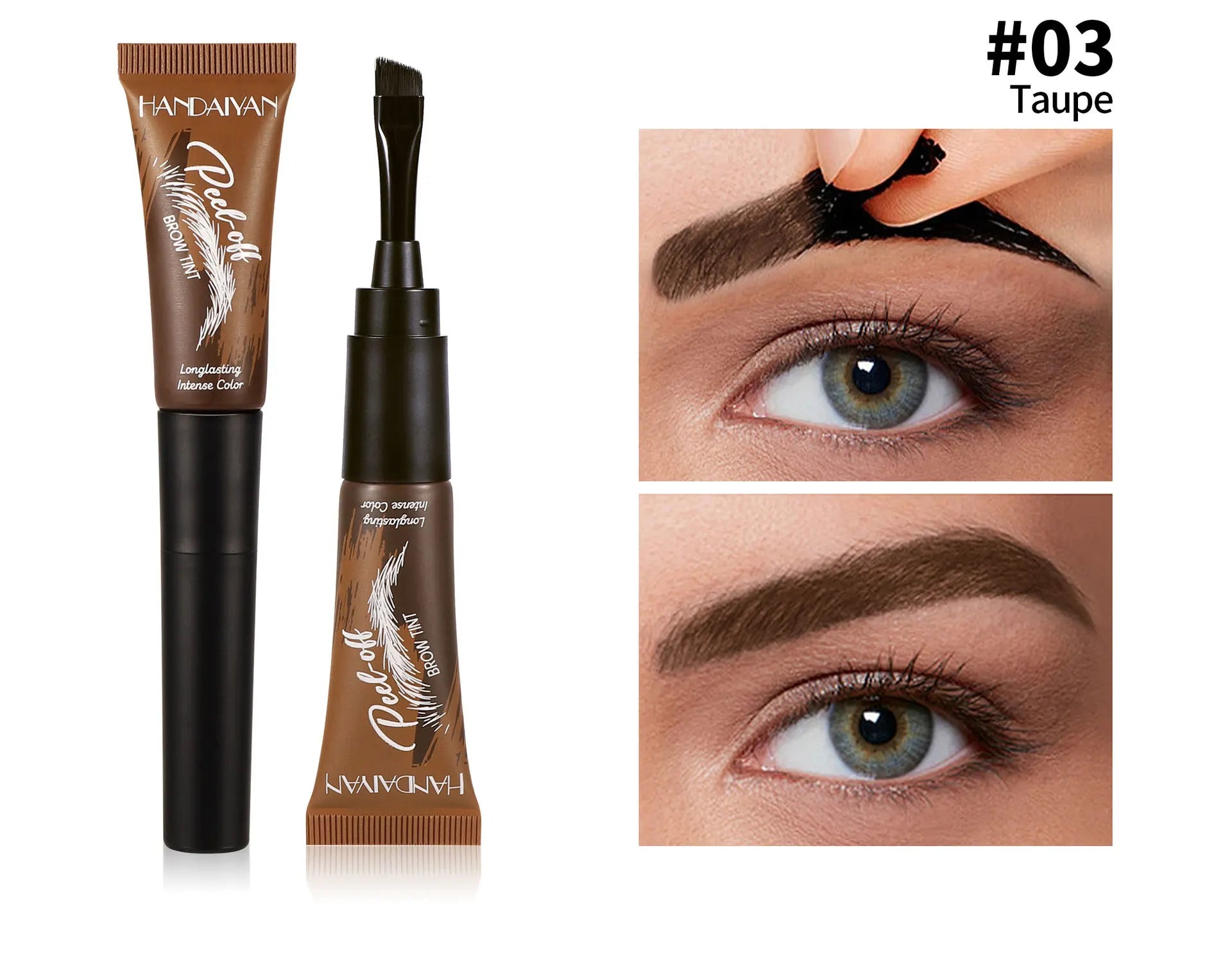 HANDAIYAN 5-color brush head peel-off eyebrow tint Waterproof, long-lasting, and smudge-proof peel-off eyebrow tint
