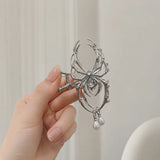 Spider Personalized Hair Clip Women Aluminum Alloy Hair Claw Pearl Pendant Rhinestone Festival Fashion Hair Accessories Girls