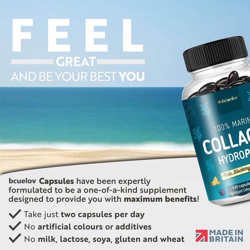 Hydrolyzed Marine Collagen - HYDROPRO supports skin and joint, hair and nail health nutritional supplement