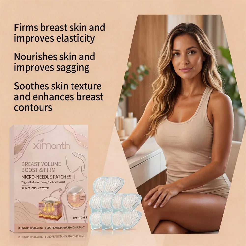 Microneedles Breast Plumping Patch,Hydration Firming Volume Support,Targeted Skin Nutrition Deep Hydration,For All Skin Types
