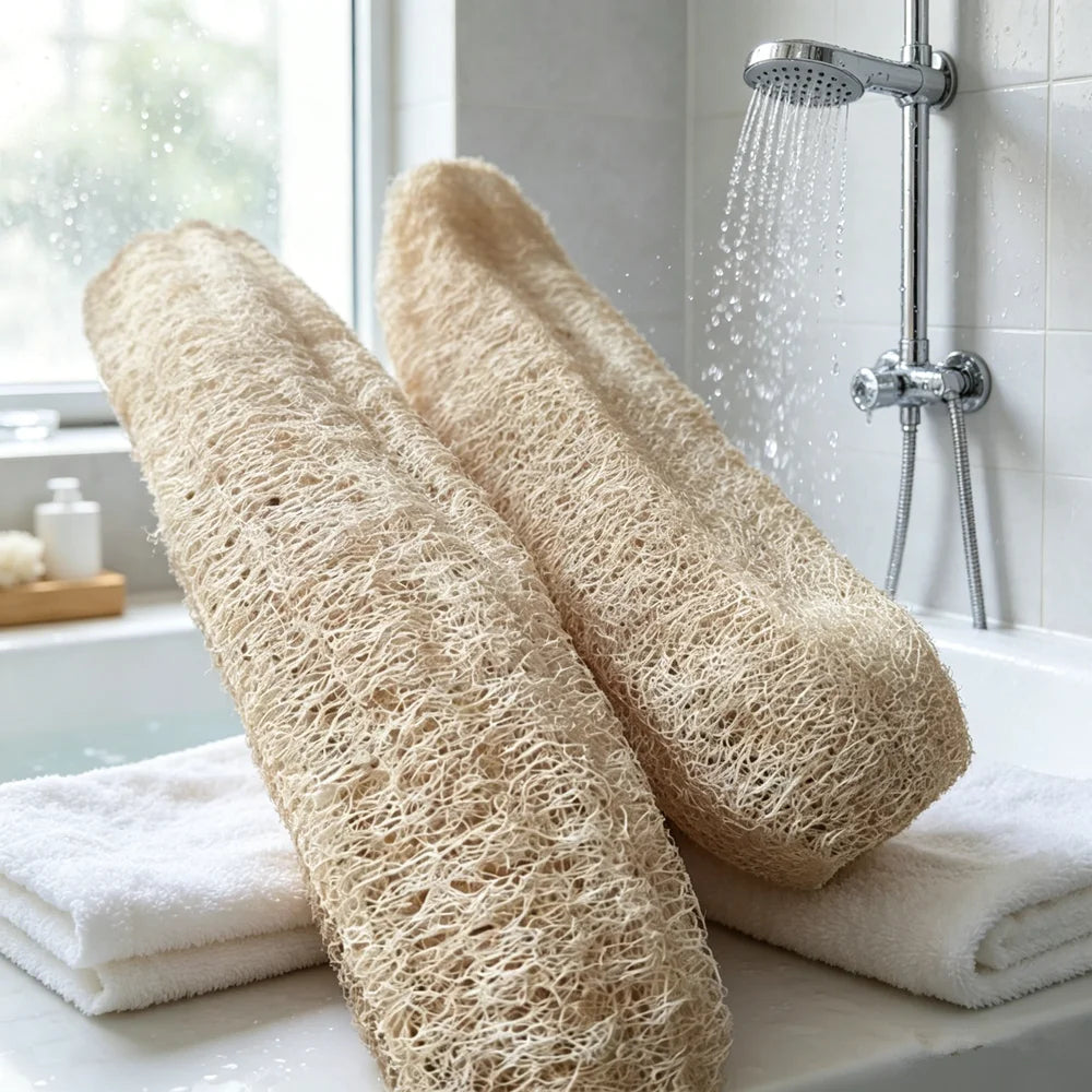 Natural Loofah Multi-Purpose Eco-Friendly Body Shower Sponge Home Cleaning Brush Exfoliating for Skin Tough on Stain Bathroom