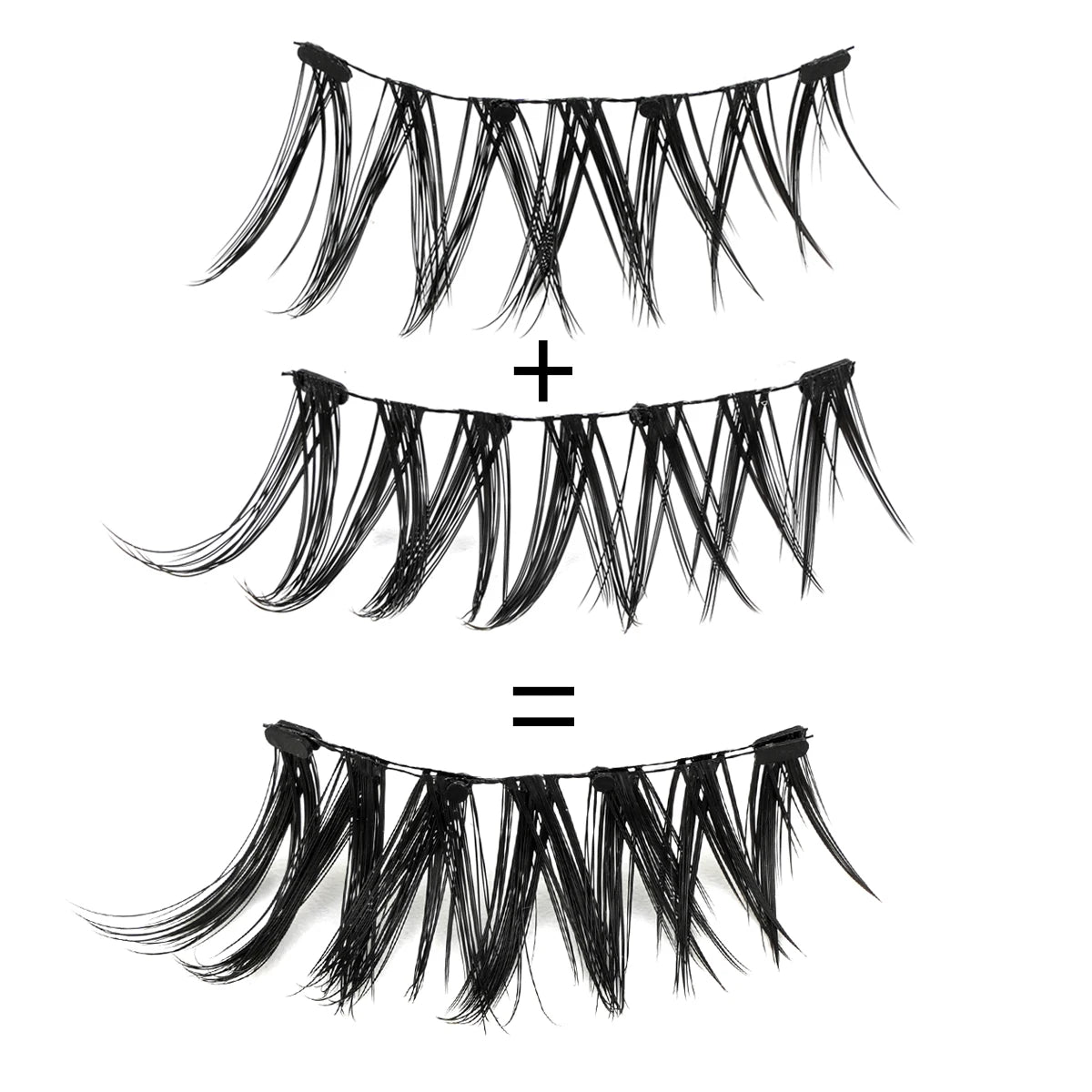 1/2 Pair Reusable Magnetic Eyelashes Tweezers Set Faux Mink Lashes Handmade 3D Natural False Eyelashes and Magnetic Tweezers Set