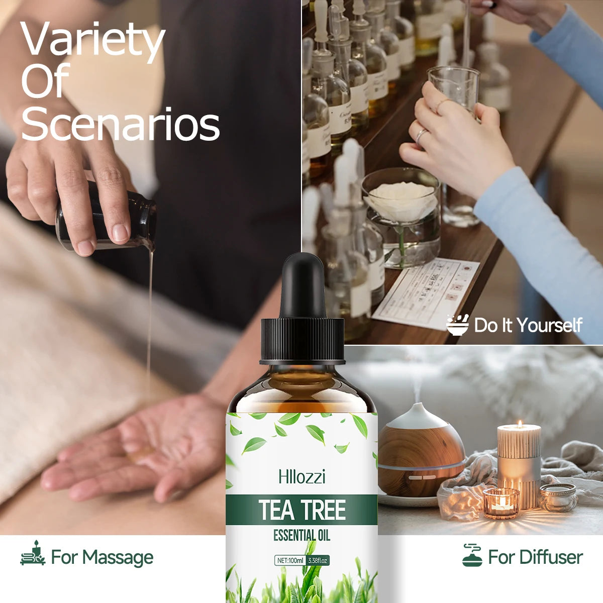 100ml/60ml/30ml tea tree essential oil for body care, hair care, facial care, hydration, aromatherapy, humidifier Aromatherapy