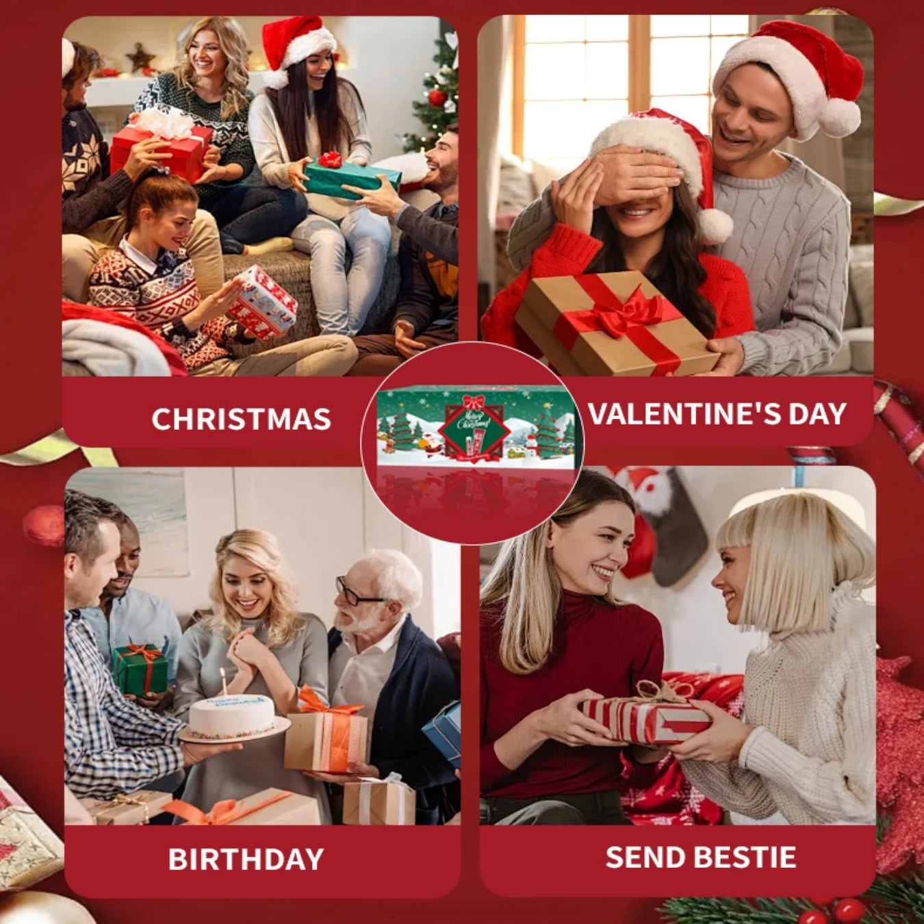 Christmas Gift Set Distribution 120PCS/Box in Bulk, Lip Balm in Bulk, Hand Cream in Bulk, Christmas Cards, Gift Gauze Bags