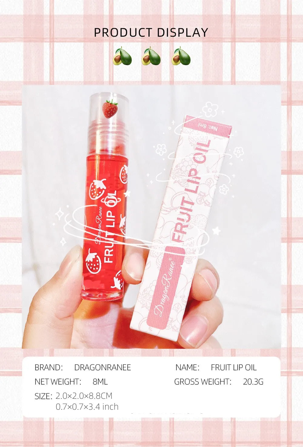 Roll-On Lip Oil Moisturizing Lip Balm Liquid Nourishing Lip Oil Colorless Transparent Fruit Lip Oil New Valentine's Day Gift Lip Balm