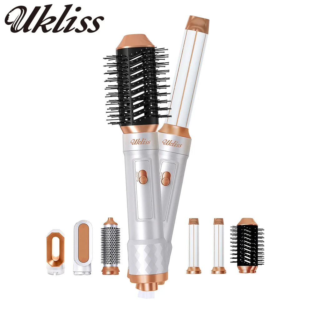 UKLISS Airstyler Pro 5 in 1 Hair Dryer Set, Hot Air Curling Brush, Straightener, Thermal Brush