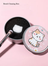 1 Piece Makeup Brush Cleaner Sponges Cosmetic Brush Drying Wash Eyeshadow Color Removal Portable Cleaning Case