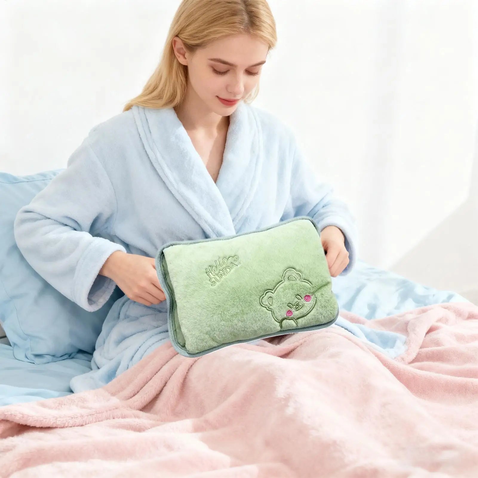 Rechargeable Electric Hot Water Bottle Hand Warmer Heat Pad for Period Cramps Muscle Pain Back Neck Shoulder Legs Home Office