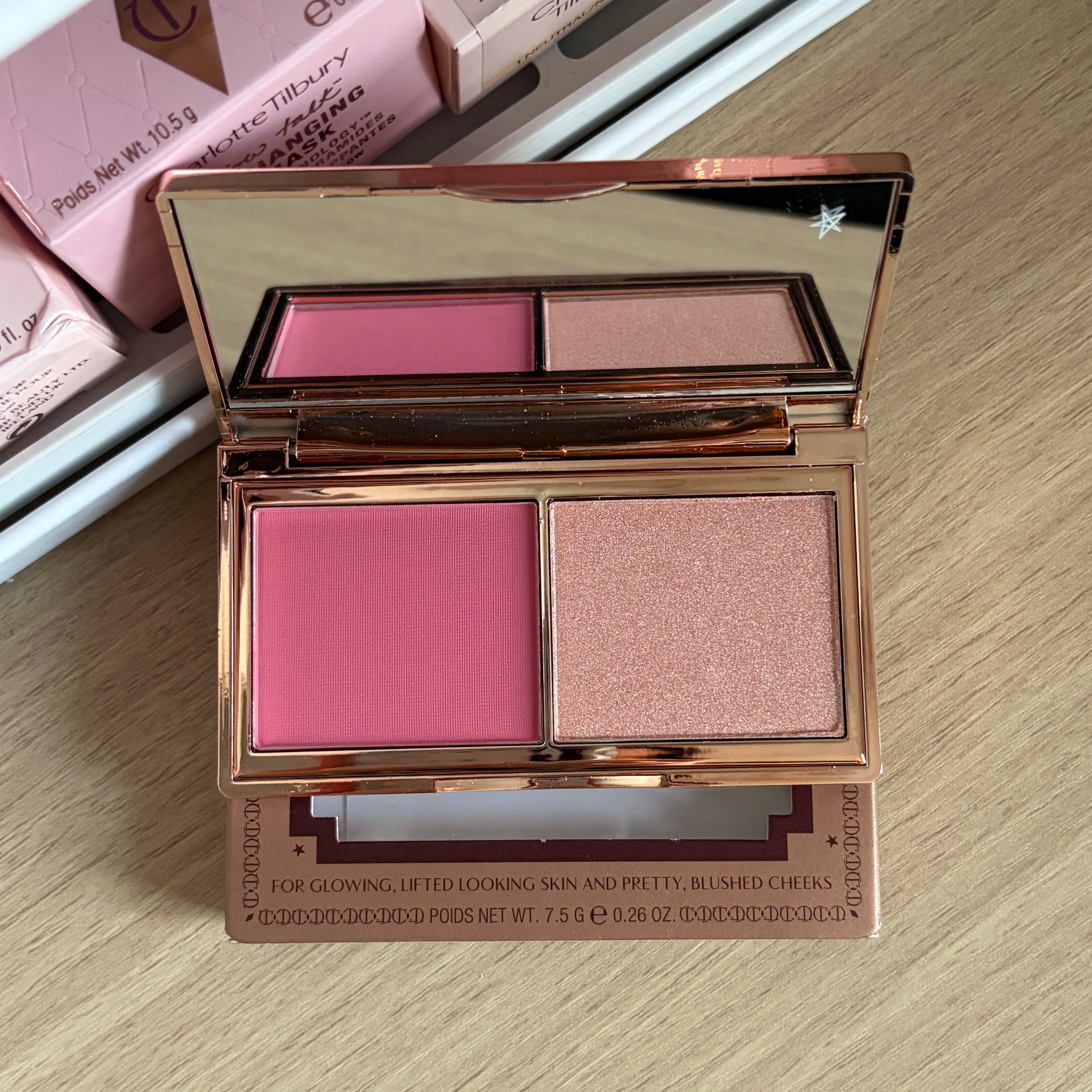 Charlotte Tilbury CT Blush Set Blush Liquid Blush Cushion Pen Two-color Highlights Solid Lip Gloss Natural Smooth and Not Sticky
