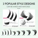 GROINNEYA Lash Clusters Kit Spikes Lash Individuals Eyelash Clusters D-Curly Lash Clusters Kit with Bond and Seal Makeup