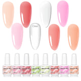 Nailpop 7 IN 1 Nail Glue Gel 15ml Gellack UV Nails Builder Gel Apex & Extension Soak off Base Gel Top Coat  HEMA FREE