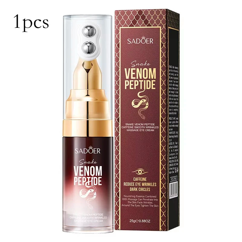 SADOER Snake Venom Peptide Caffeine Anti Wrinkle Massage Eye Cream Anti Dark Circles Anti-Aging Moisturizing Eyes Skin Care