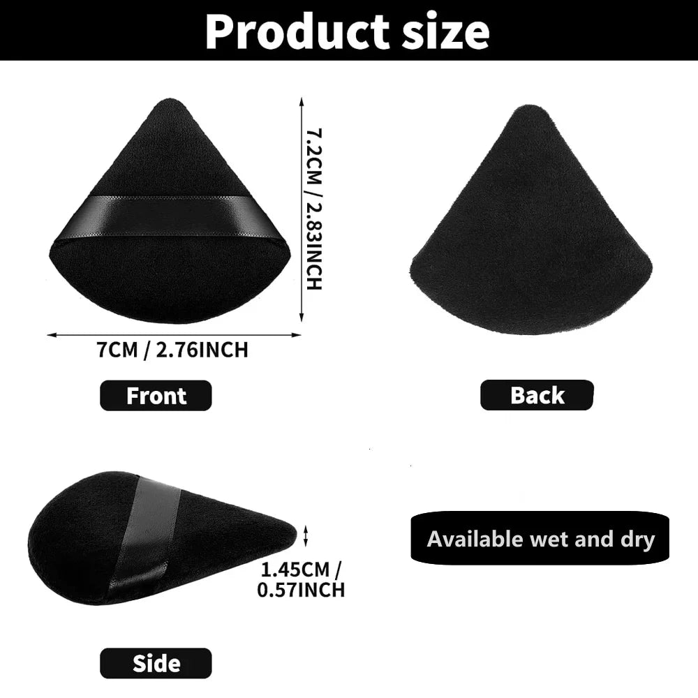 10-100pcs Triangle Mini Velvet Powder Puff Foundation Face Concealer Applicator Cosmetic Finger Sponge Puff Beauty Makeup Tools