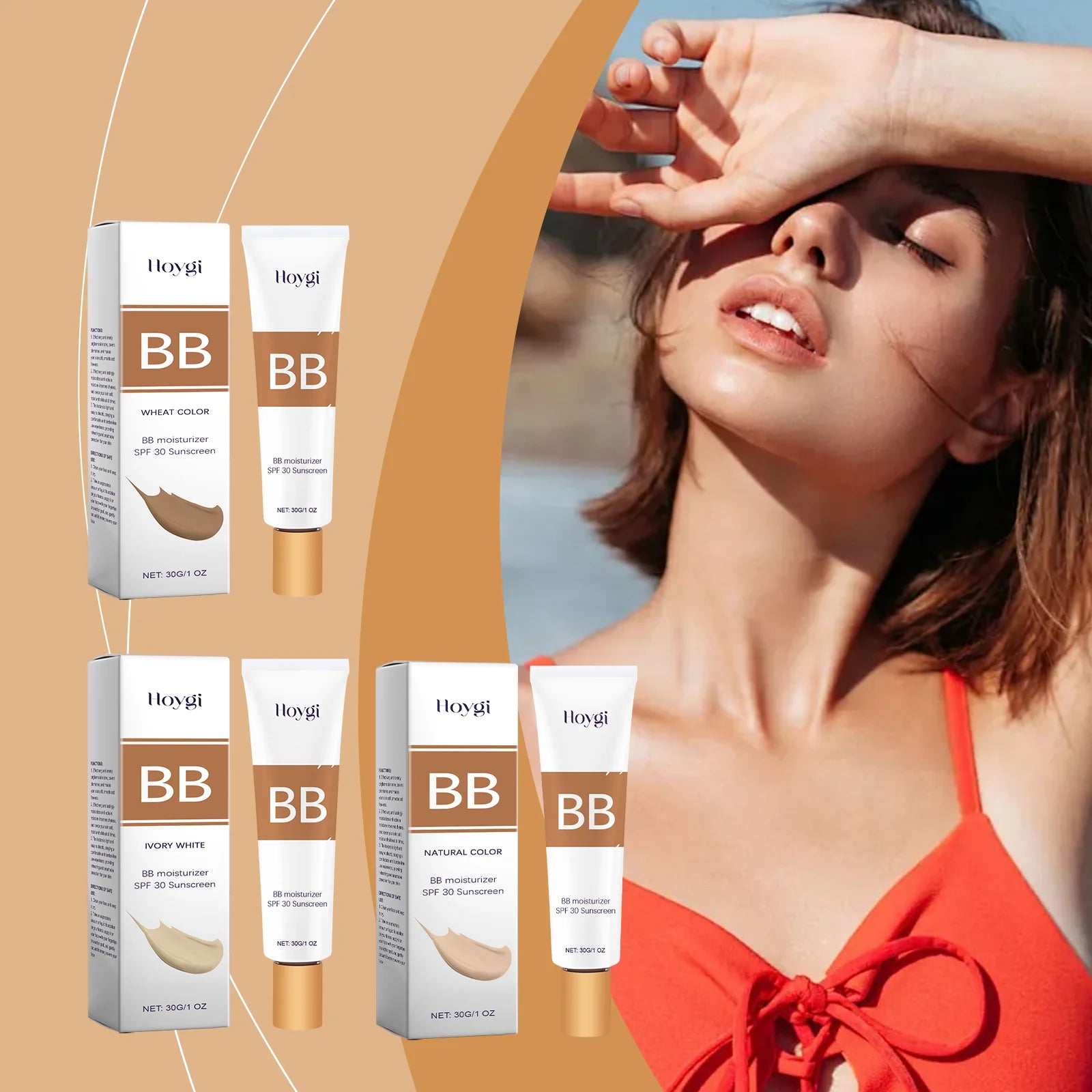 Sunscreen Bb Cream Serie Spf30 Long Time Moisturize Full Coverage Sheer Tint Coverage Oil-Free ﻿Make up Foundation