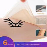 6 Patches Temporary Tattoo Cover-up Patches Waterproof And Sweatproof Tattoo Cover Patches suit for Tattoos/Scars/Birthmarks