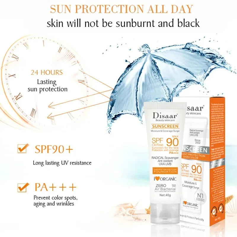 Disaar Facial Sunscreen Cream SPF 90 Body Protector Solar Lotion Original Facial Body Moisturizing UV Protection Sun Sunblock