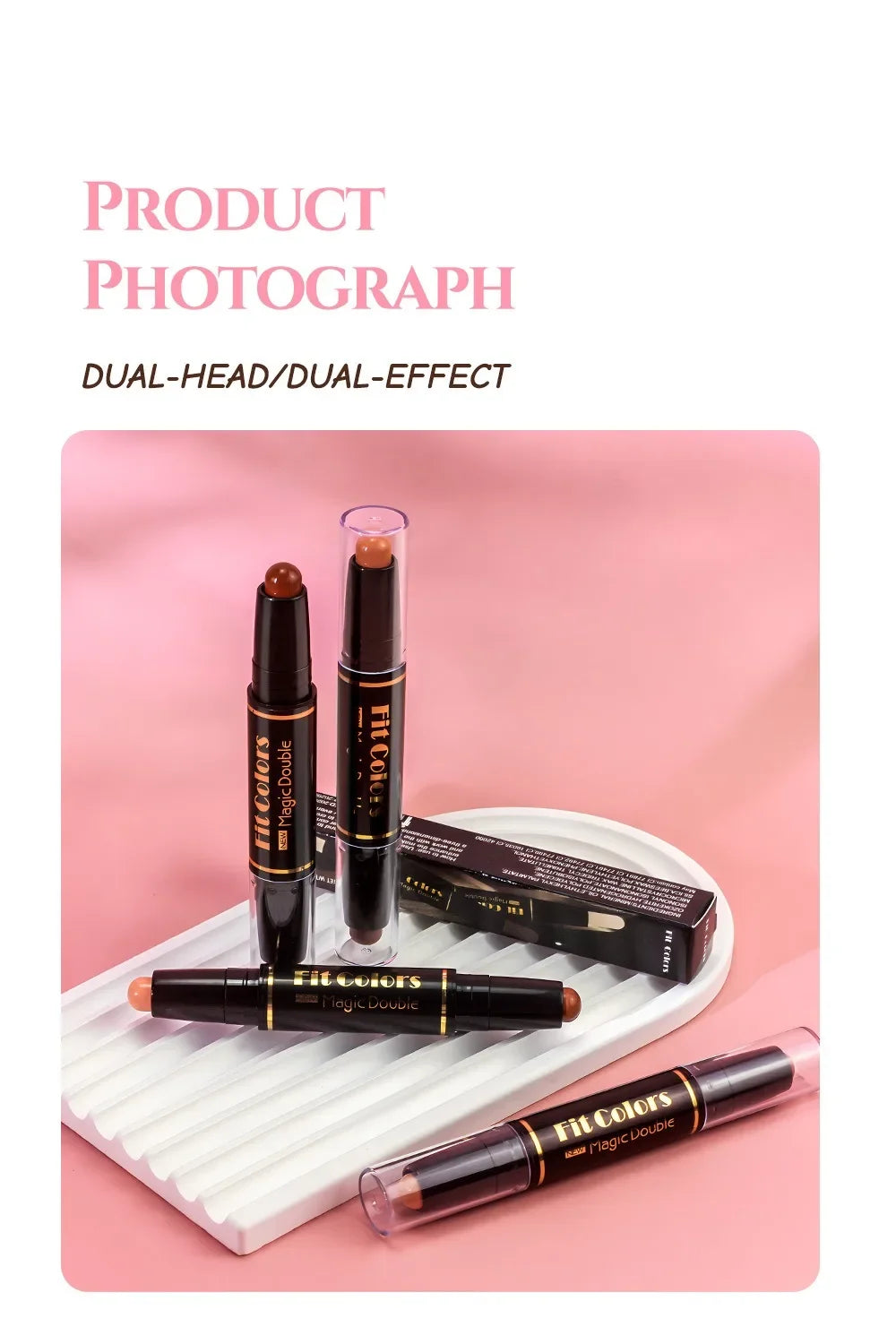 Double-head Highlight Shadow Stick Face Bronzer Contouring Pen Foundation Cream Concealer Makeup Base Beauty Women's Cosmetics