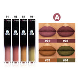 Halloween Goth Lipstick Set Long Lasting Smudgeproof Dark Matte Lip Gloss Velvet Lipsticks Black Liquid Lipstick for Halloween