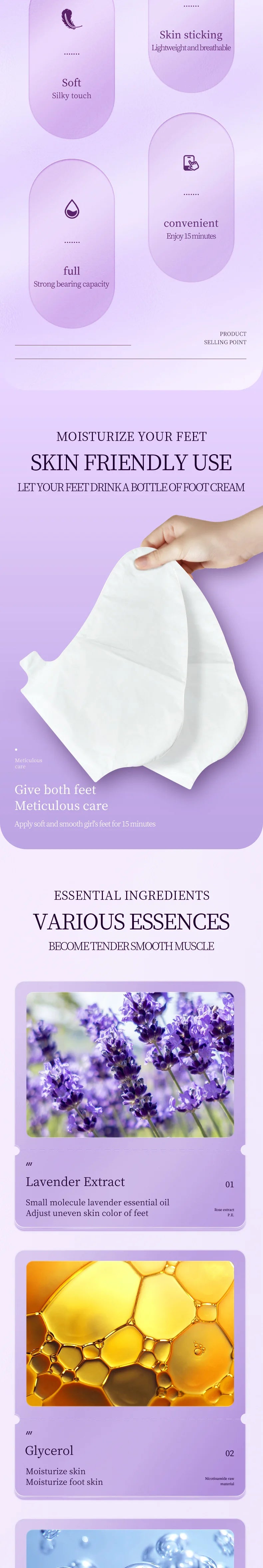 SADOER  Exfoliating Feet Mask Exfoliating Foot Peel Mask Socks Pedicure Peeling Dead Skin Remover Feet Mask Peel Moisturizing