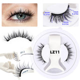 1/2 Pair Reusable Magnetic Eyelashes Tweezers Set Faux Mink Lashes Handmade 3D Natural False Eyelashes and Magnetic Tweezers Set