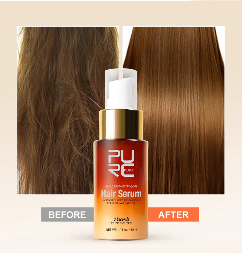 PURC Magic Instant Smooth Hair Serum Nourishing Repair Damaged Leave-In Hair Oil Anti-Frizz Softness Hair Care