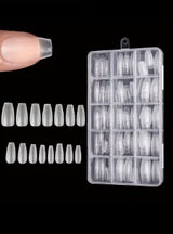 Boxed 330 Short Almond Nail Tips - Upgraded Matte Gel Nail Stickers Without File, Pre-Shaped Full Coverage of Short Almond Nails