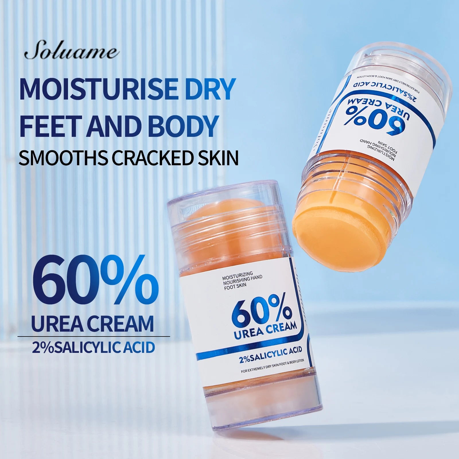 60% Urea Foot Cream Stick with 2% Salicylic Acid, Foot Care Cream Moisturizer for Dry Cracked Feet, Knees, Hands, Moisturizes Skin