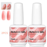 Nailpop 7 IN 1 Nail Glue Gel 15ml Gellack UV Nails Builder Gel Apex & Extension Soak off Base Gel Top Coat  HEMA FREE